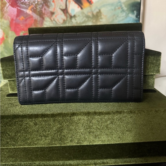 Gucci GG Marmont Matlasse Chevron Pearly  Black Leather Wallet /Includes C.O.A - Picture 14 of 15
